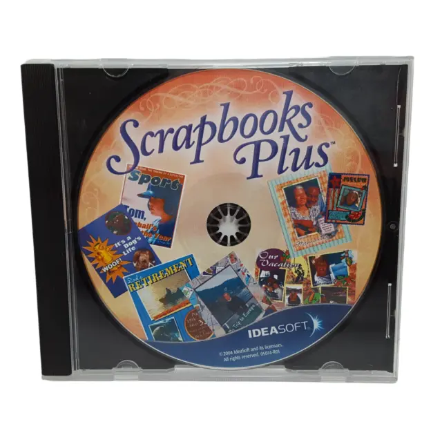 Scrapbooks Plus PC CD ROM papel artesanías diseños de software instructivo 2004