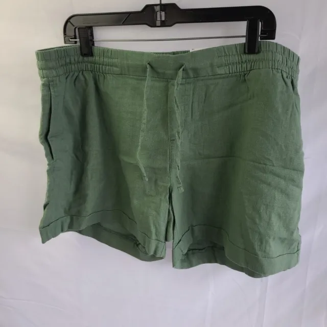 NEW - XL OLD NAVY Green Linen Blend Shorts, Pockets, Elastic & Drawstring