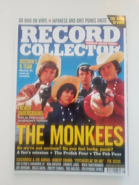 Record collector magazine August 2015 No 443 includes Monkees on cover
