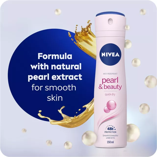 NIVEA Pearl&Beauty Anti-Perspirant Deodorant Spray for Women with Pearl Extracts
