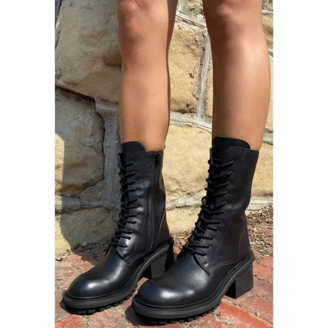 JEFFREY CAMPBELL ANNEXED Lace Up Booties Black Womens Size 9