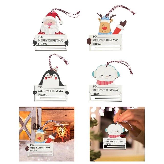 Christmas Money Holder Pendant Cute Hanging Decor Funny Unique Wooden Money Clip