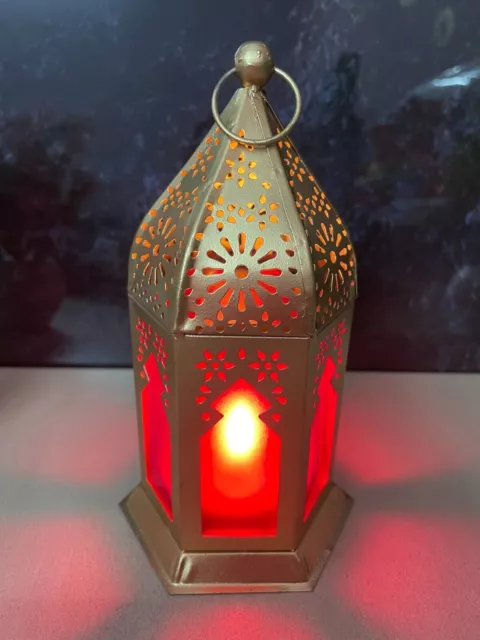 AWF Kerzenhalter zum Aufhängen, Teelicht, Glas, Eisen, marokkanische... 2