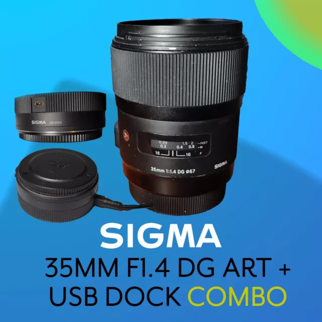 (COMBO) Sigma 35mm f/1.4 Art DG HSM Lens for Canon EF + USB Dock Optimizer Pro