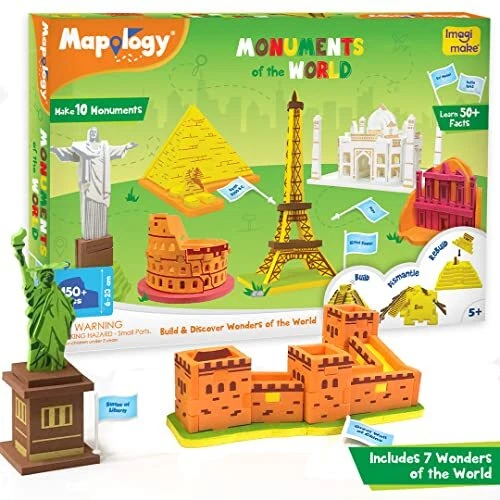 Imagimake Mapology Monuments of World | 3D Puzzles for Kids Ages 8-10 | Educa...