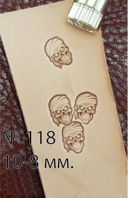 Skull Leather Stamp Tools Stamps Stamping Carving Brass Tool Crafting DIY #118