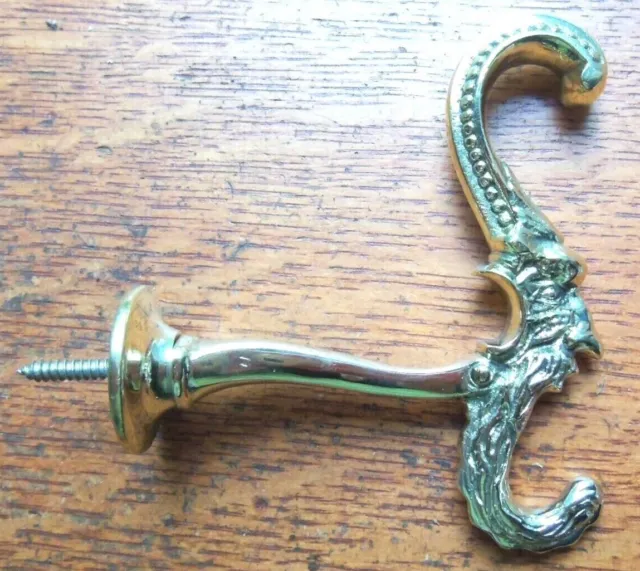 New Brass Gothic Revival Figural Mythical "Green Man" Deity Coat or Hat Hook