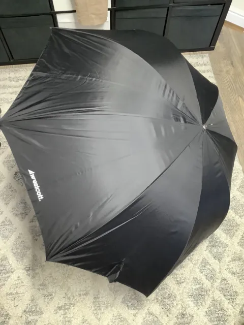 Paraguas óptico satinado blanco satinado estilo Westcott #2021-60"" con cubierta extraíble negra y