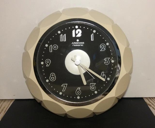 Orologio Da Parete Junghans Resonic-Wall Clock-Montre-Ver-Anni 60'/70'-Vintage