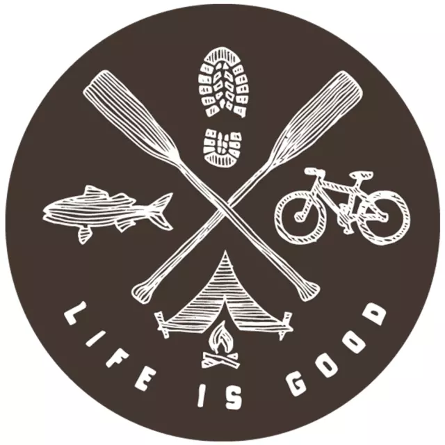 Life Is Good Hiking CampingFishing Biking Outdoor Vinyl Sticker Car Truck Decal