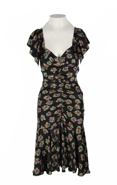 Vintage Betsey Johnson 90's Silk Floral  Mermaid Dress Size 6