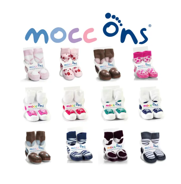 Mocc Ons Baby/Toddler Moccasin Slipper Socks With Leather Soles - 6-12 Months