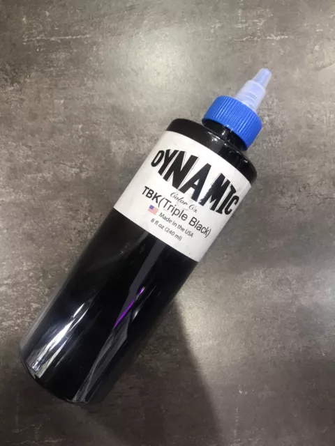 USA DYNAMIC Triple BLACK TATTOO INK (blue Cap) 8oz Stock In Sydney 3