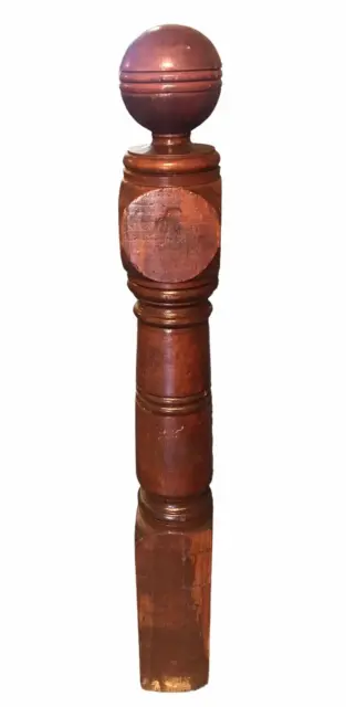 Architectural Salvage Solid Wood Turned Newell Post Baluster Stairway Column