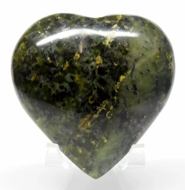 2.6 " Verde Nephrite Cuore Lucidato " Inca Giada " Gemma Cristallo Minerale - 3