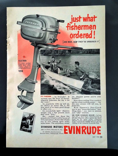 moteur hors bord evinrude 4 hp, 2 temps à vendre - Annonces Classées