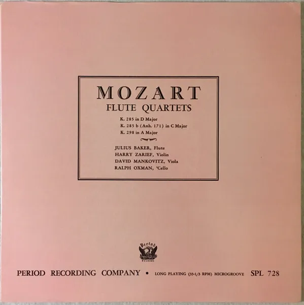 Wolfgang Amadeus Mozart, Julius Baker, Harry Zarief, David Mankovitz Vinyl