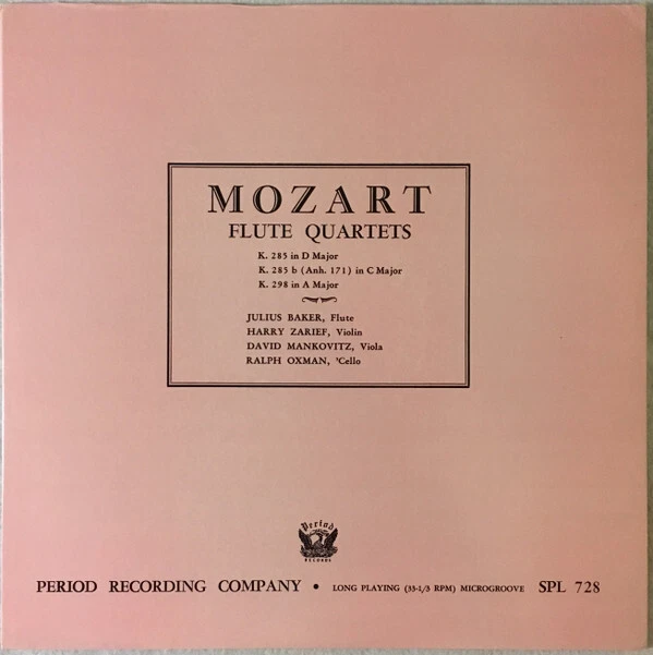 Wolfgang Amadeus Mozart, Julius Baker, Harry Zarief, David Mankovitz Vinyl