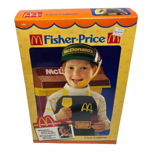 NEW & SEALED 1988 Vintage Fisher Price McDonald's Crew Uniform #2154 NEW & SEALED 1988 Vintage Fisher Price McDonald's Crew Uniform #2154