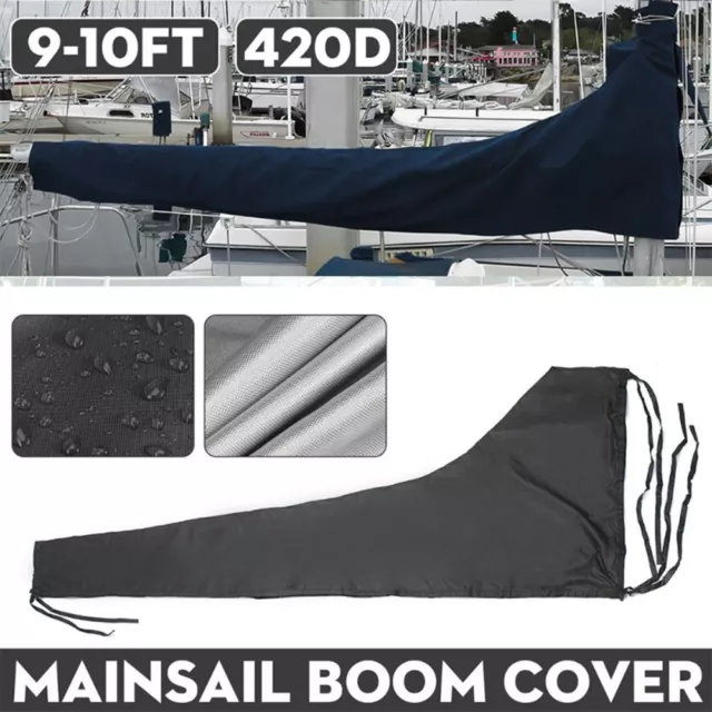 Black Boom Sail Cover 420D Yacht Sail Cover Boat Sail Cover  Fit 8FT-13FT