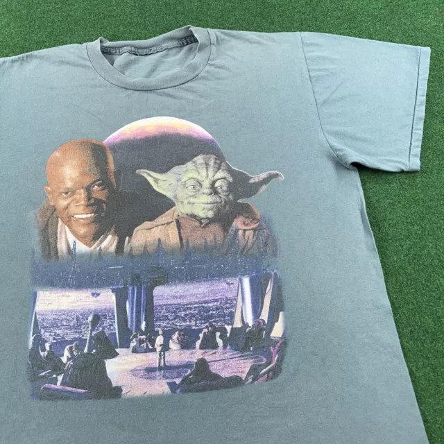 Vintage Star Wars Shirt Mens XXL Episode 1 Coruscant Windu Yoda Jedi Council 90s