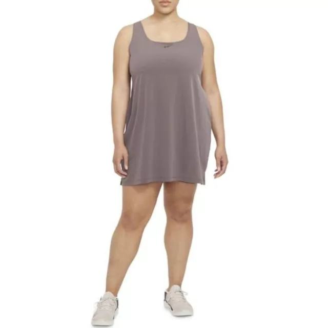 Nike Active Dress Womens 1X Brown Bliss Luxe Training Gym Plus Size Stretch