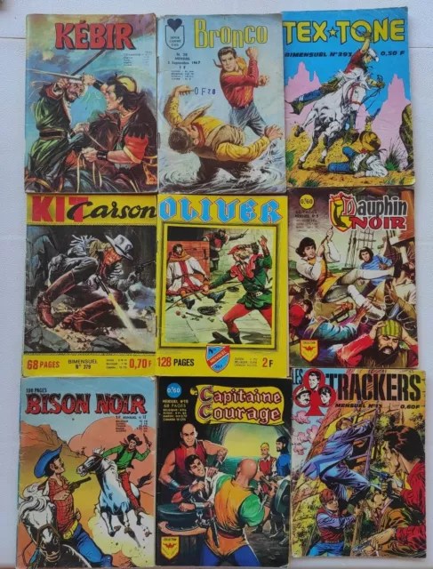 Lot De 9 Bd Petit Format Western Mensuel Kebir Bronco Tex Tone Kit Carson Oliver