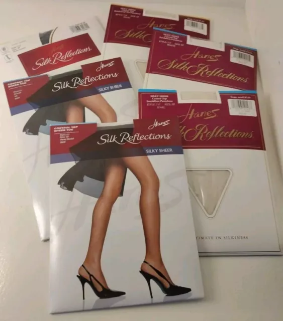 NEW Hanes Silk Reflections Silky Sheer Pantyhose Sz EF (YOU CHOOSE STYLE/COLOR)