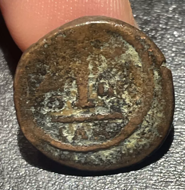 539-540 AD (RY 13) Byzantine Justinian I AE Decanummium Carthage Mint Coin