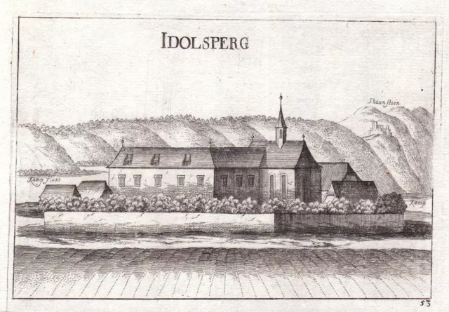 1672 Idolsberg Krumau am Kamp Kupferstich antique print Vischer Niederösterreich