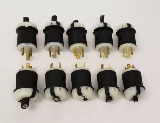 Lot of 10 Hubbell HBL2621 Twist-Lock Industrial Male Plugs L6-30P 30A 250V 2P 3W