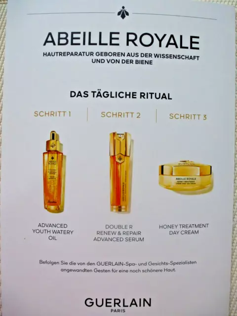 GUERLAIN Abeille Royale 3 Luxus Proben Repair-Serum/Watery Oil/Tagescreme NEU