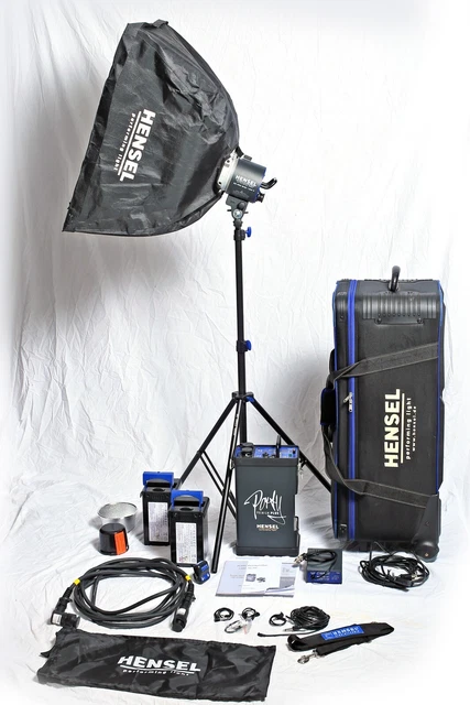 Hensel Porty Premium Plus 1200w Power Pack Battery+1200 p Flash head+Stand+Case