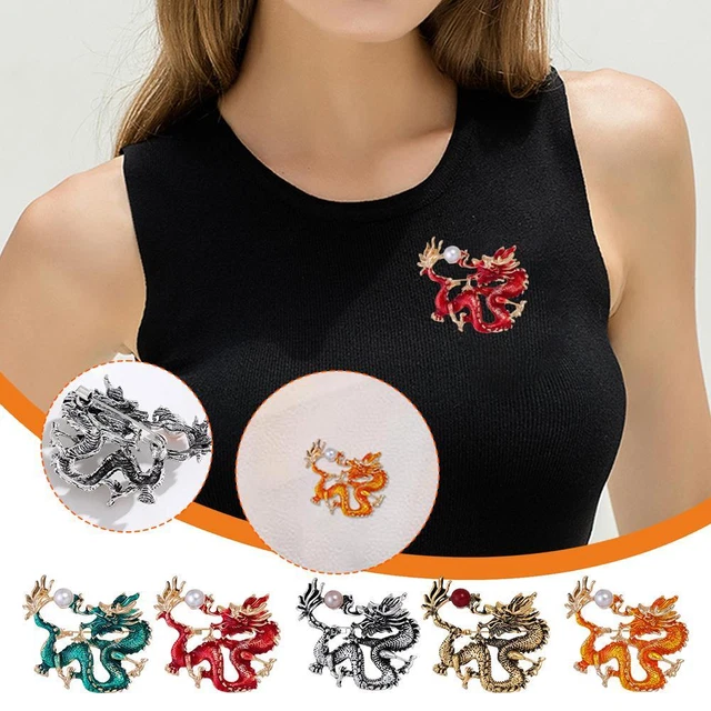Set di spille asiatiche con motivi tradizionali | Pin cinese | 4 pezzi | spilla in metallo giapponese, Metallo