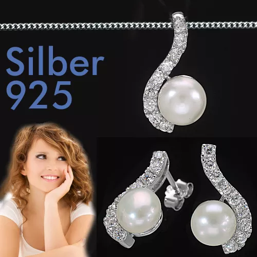 Mariage eau douce élevage perles mariée ensemble de bijoux boucles d'oreilles chaîne argent véritable 925