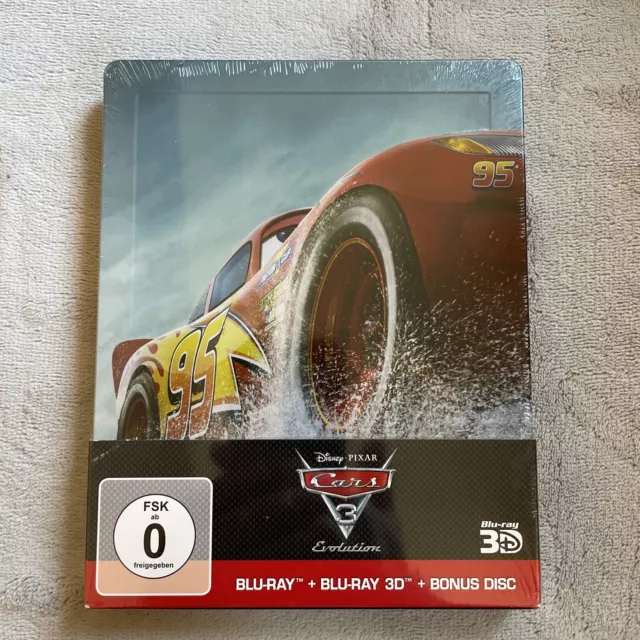 Cars 3: Evolution / 2D & 3D / Limited Steelbook Edition / Pixar / Blu-ray / NEU