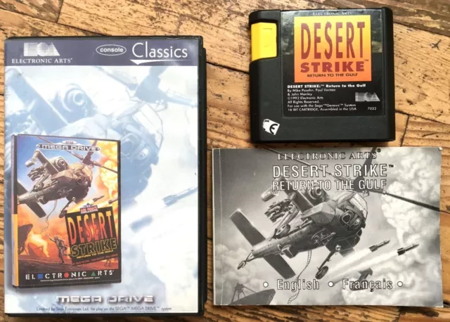 Desert Strike Complet Boîte Notice Megadrive Pal Euro Cib Ovp Jungle Ea Classics