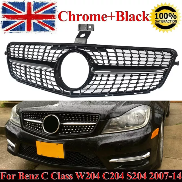 Mercedes W204 AMG Style Front Radiator Grille C Class C204 S204 FRAMELESS