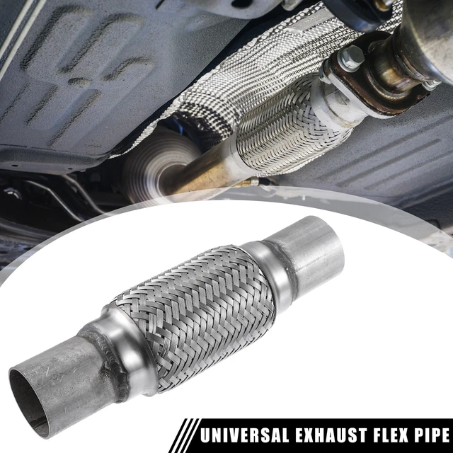 Universal 2.01" W/ Ends 9.96" Long Exhaust Flex Pipe Double Braid Tube