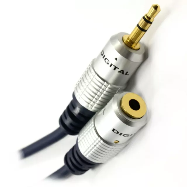 Metal 3.5mm Male Stereo Jack to Female Headphone Audio Extension Cable 1m 3m 5m