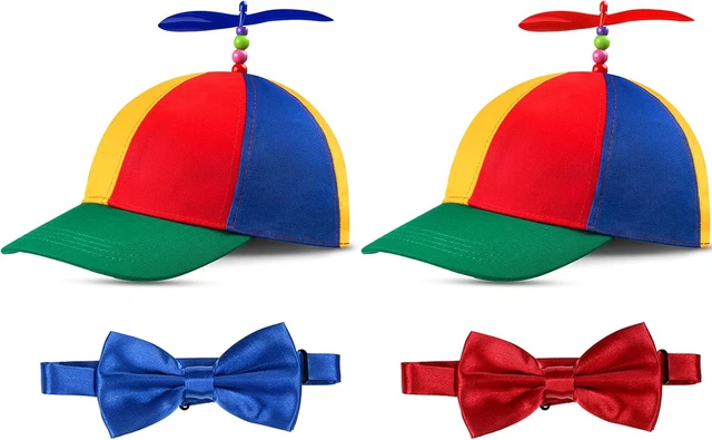 2 PIECES ADULT Propeller Hat Helicopter Hat Rainbow Baseball Cap Funny 2-pieces-adult-propeller-hat-helicopter-hat-rainbow-baseball-cap-funny