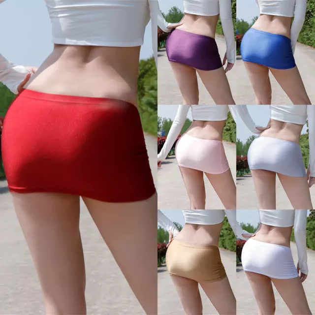 SEXY WOMEN SHINY Micro Mini Skirt Short Bodycon Skirt Package Hip