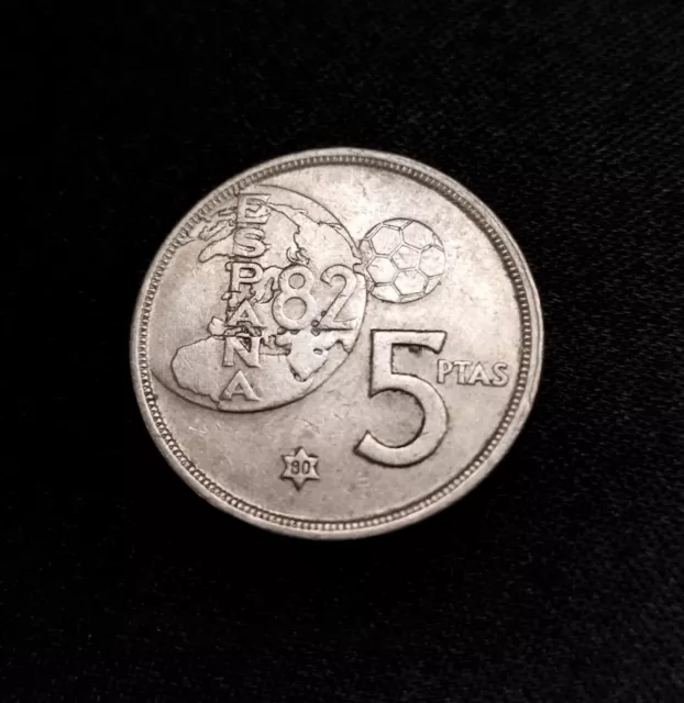Moneda De 5 Pesetas Del Mundial 82, España 1980, *80 Con Fallo De Acuñación !!