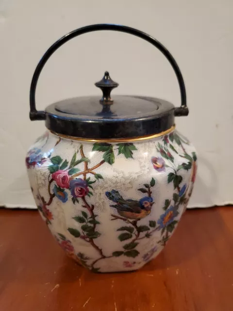 vintage Barker Bros Royal Tudor Lorna Doone Chintz biscuit cracker jar, nice!