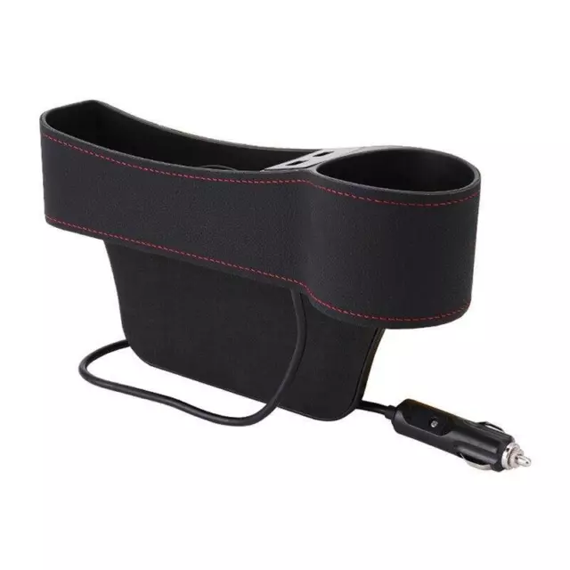 Car Storage Organizer Pocket Right Side Seat Catch Box PU Leather Dual USB Parts