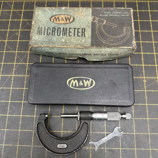 Vintage Moore & Wright No 966 Micrometer - 1”- 2”