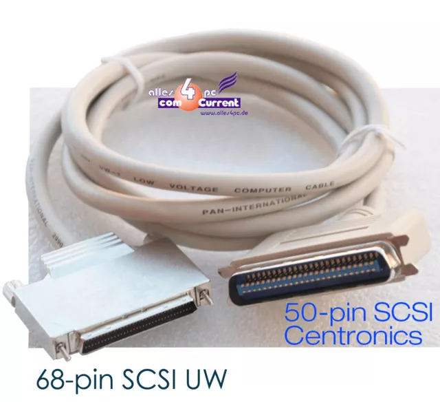 1,8M SCSI Uw Ultrawide Câble 68-PIN Fiche 50-PIN SCSI Centronics Fiche 11