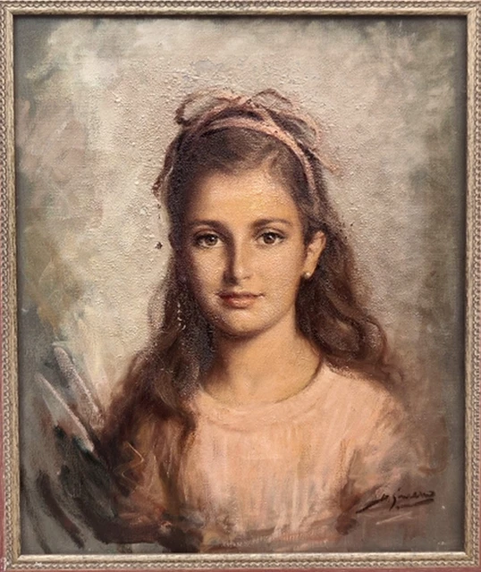 GRAND & BEAU Portrait Vers 1950-1960 ...La Jeune Fille En Rose ...