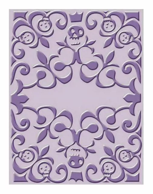 Carpeta De Relieve De Cuttlebug ""Skeleton Scroll"" Halloween