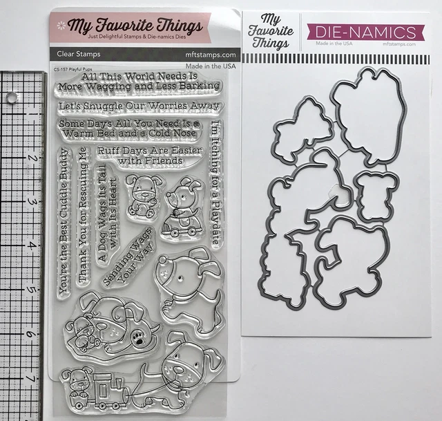 MY FAVORITE THINGS Playful Pups Stamp Set with Dies MFT $22.00 - PicClick